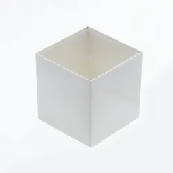 Cube/Truffle Box Folding Base; White Shiny